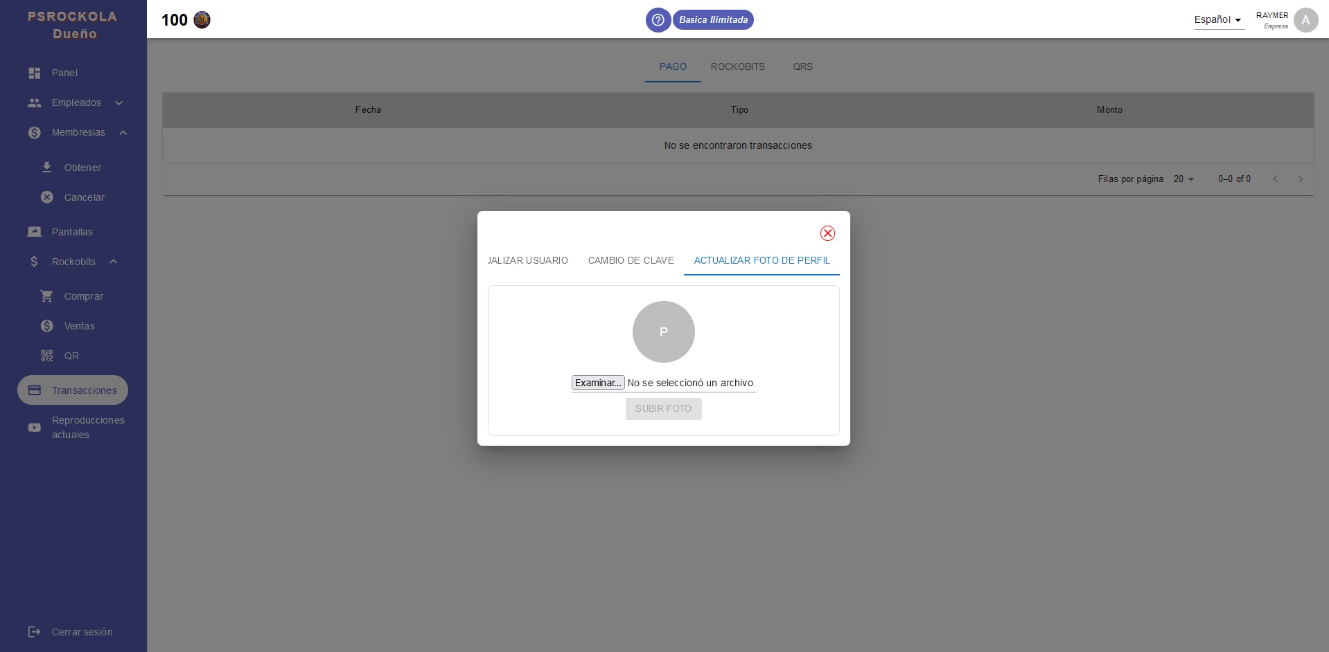 Imagen de la barra superior